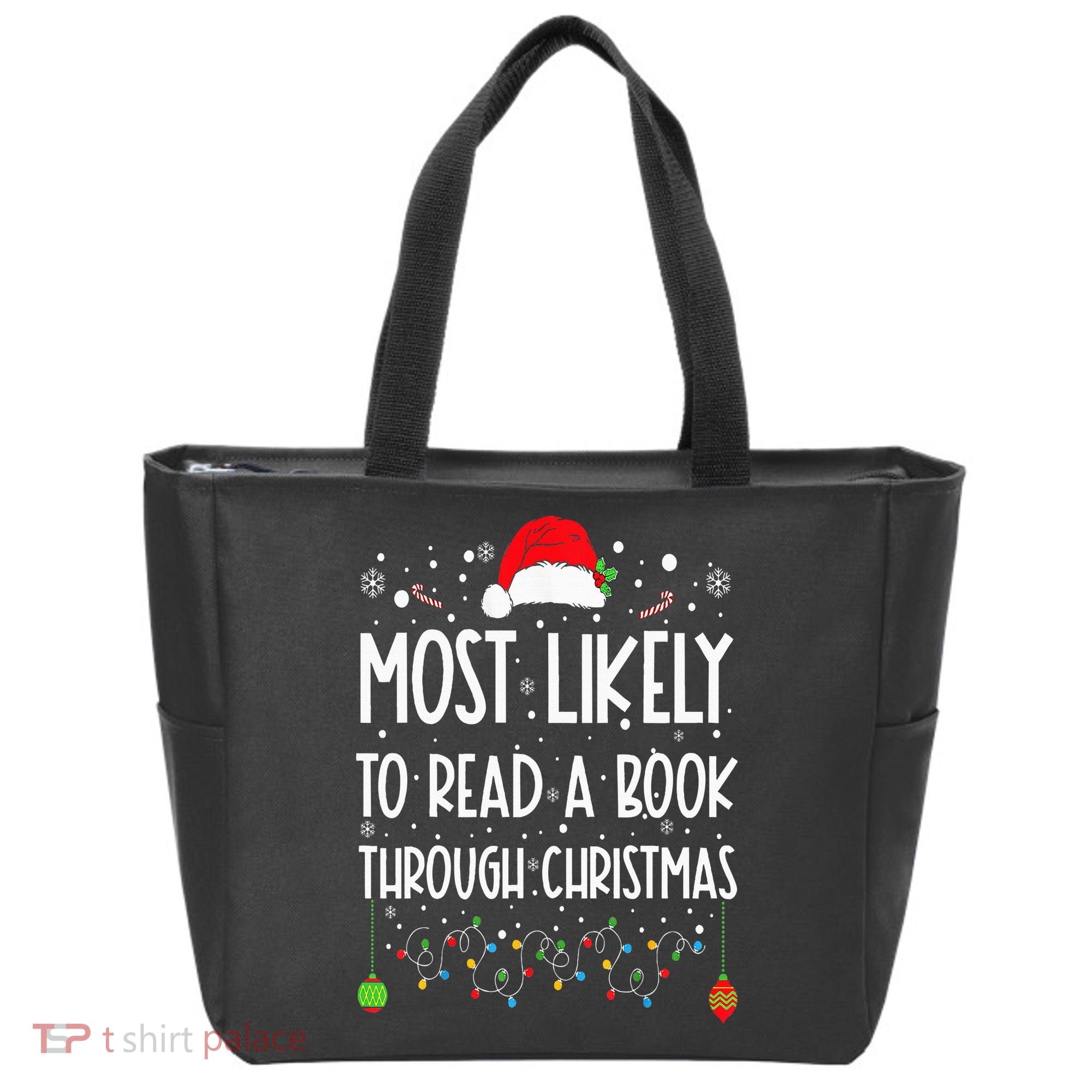 Most Likely To Read A Book Matching Family Christmas Tote Bag