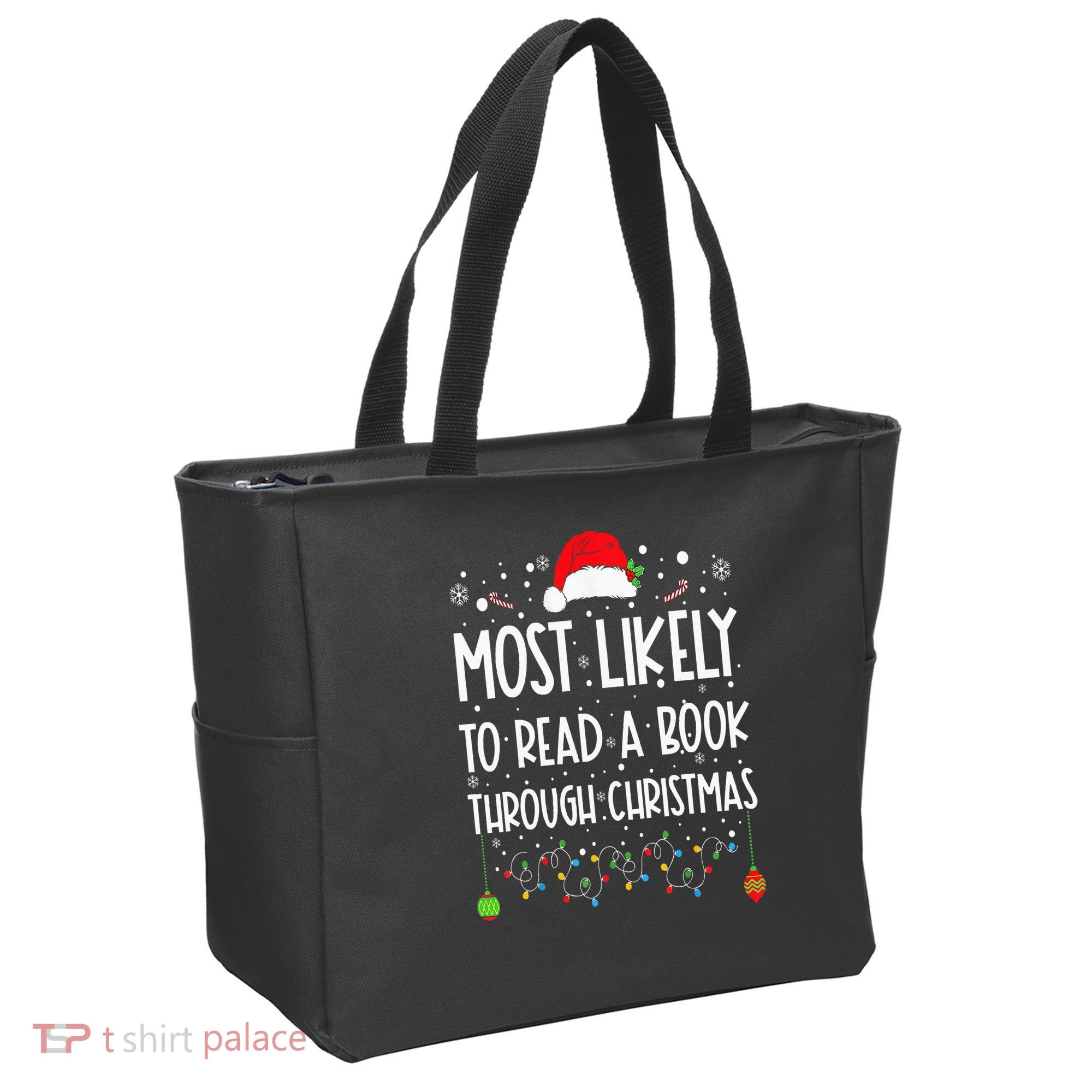 Most Likely To Read A Book Matching Family Christmas Tote Bag
