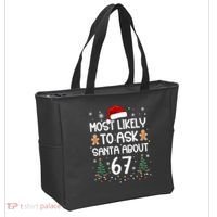Most Likely To Ask Santa About 67 Tote Bag thumb 2