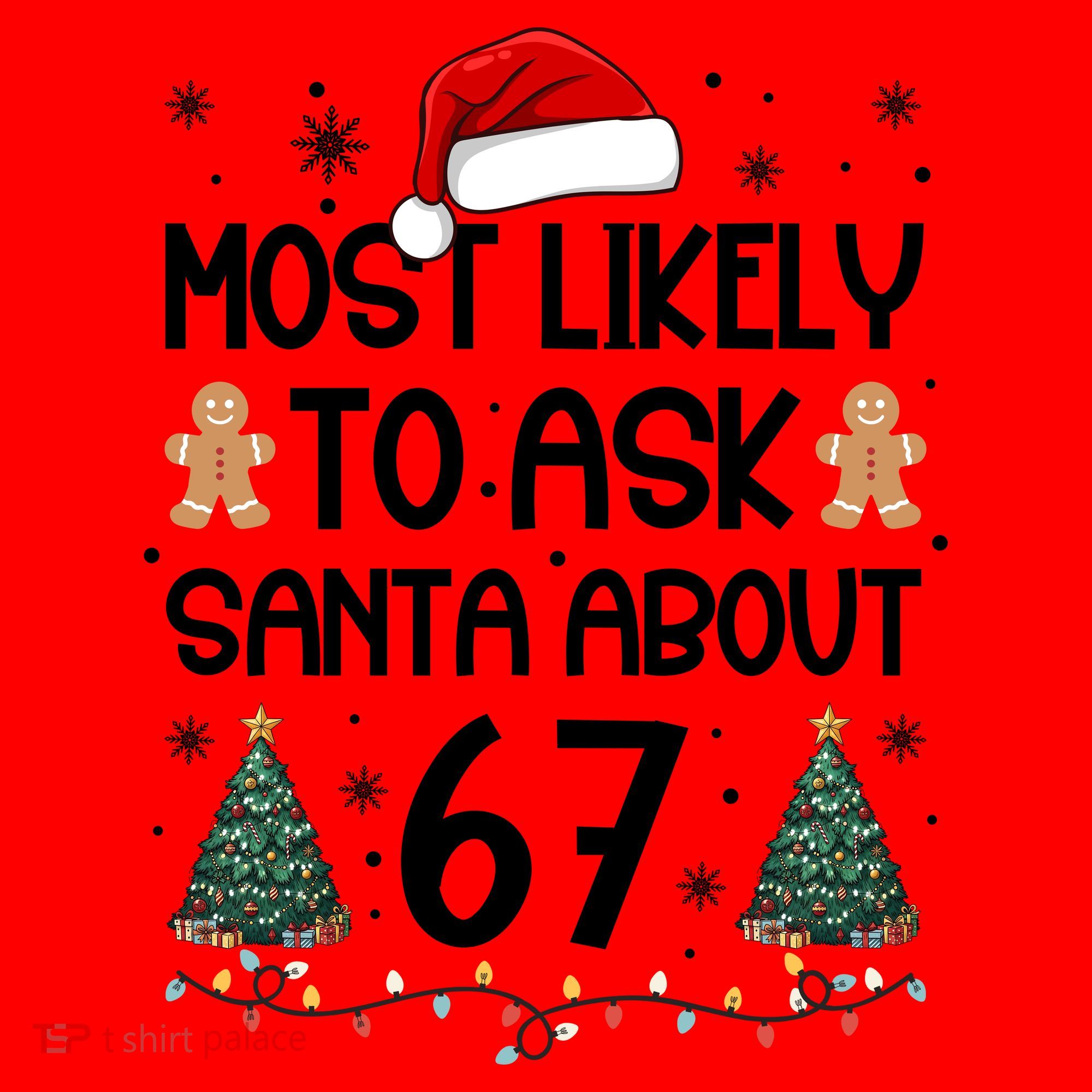 Most Likely To Ask Santa About 67 Santa Hat