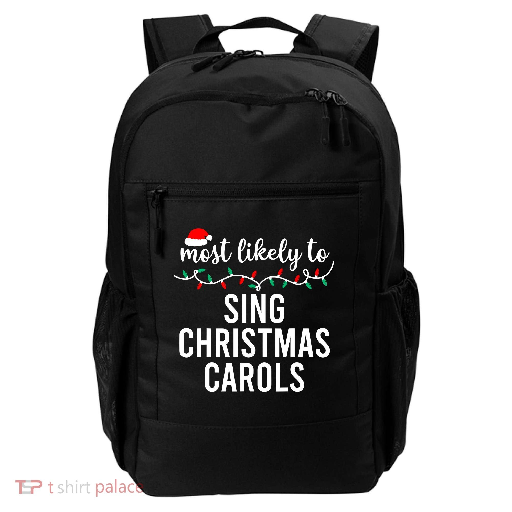 Most Likely To Christmas Matching Family Pajamas Funny Backpack