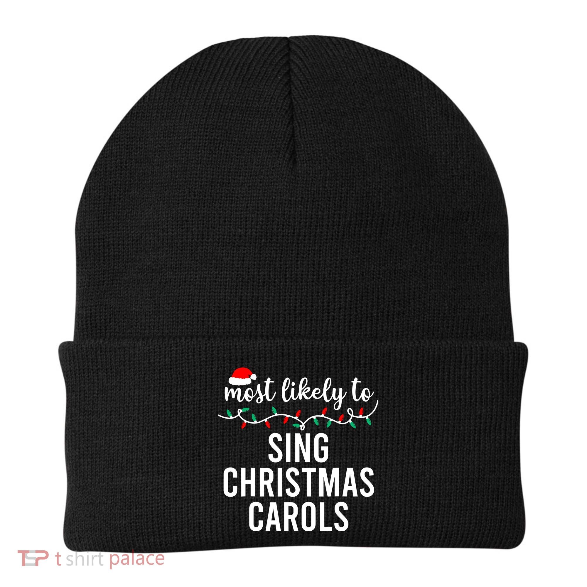 Most Likely To Christmas Matching Family Pajamas Funny Beanie