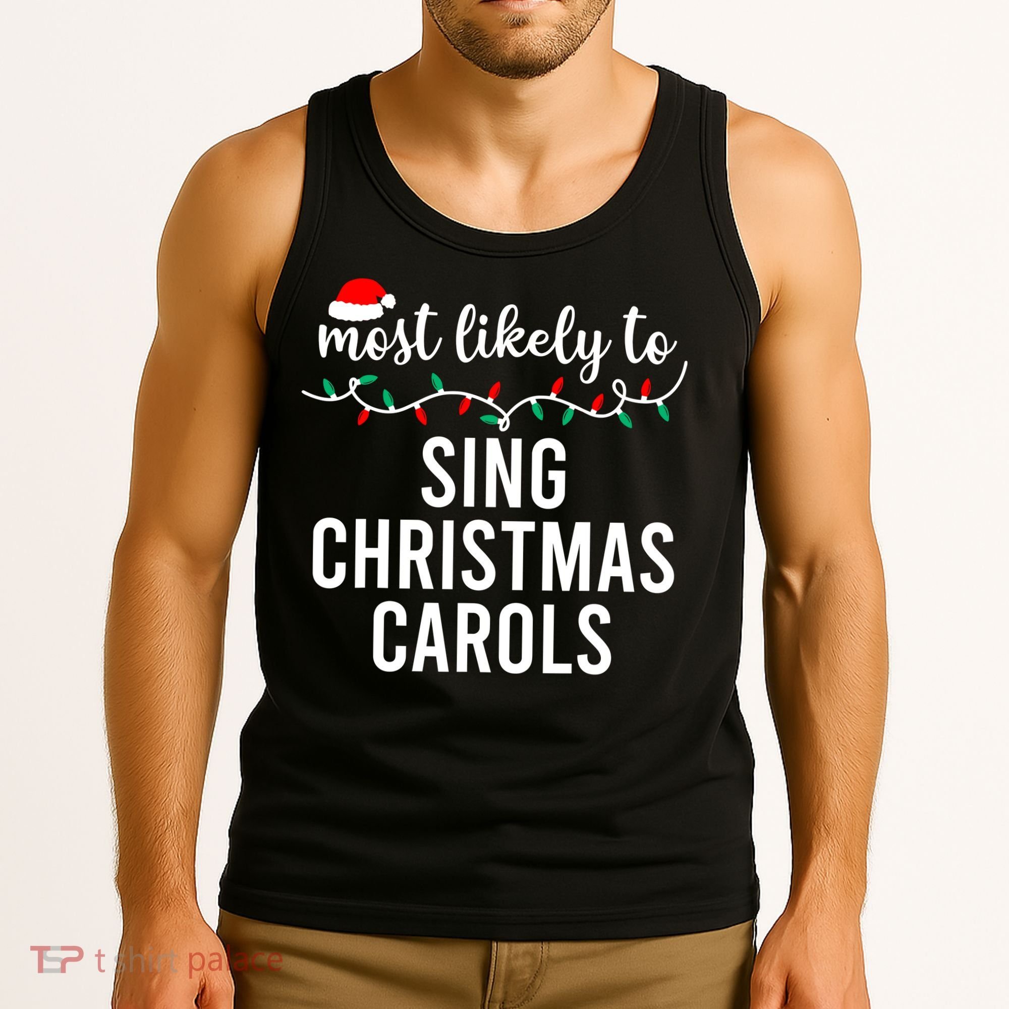 Most Likely To Christmas Matching Family Pajamas Funny Tank Top