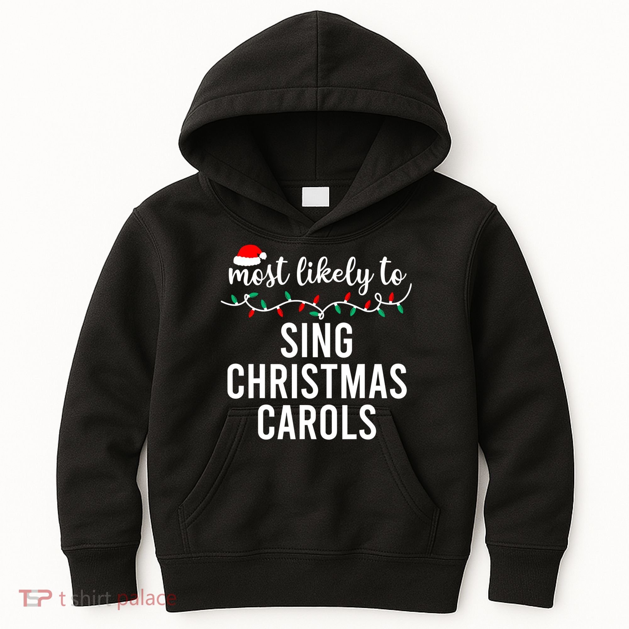 Most Likely To Christmas Matching Family Pajamas Funny Kids Hoodie