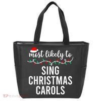 Most Likely To Christmas Matching Family Pajamas Funny Tote Bag thumb 0