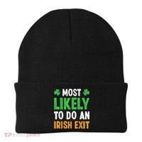 Most Likely To Do An Irish Exit Funny St Patrick Beanie thumb 0