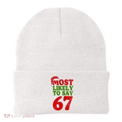 Most Likely To Say 67 Funny Christmas Beanie