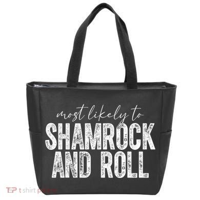 Most Likely To Be Shamrock And Roll Funny St Patricks Day Tote Bag