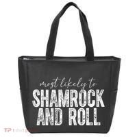 Most Likely To Be Shamrock And Roll Funny St Patricks Day Tote Bag thumb 0