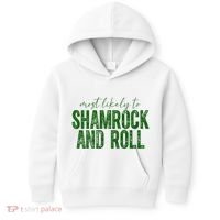 Most Likely To Be Shamrock And Roll Funny St Patricks Day Kids Hoodie thumb 0