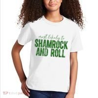 Most Likely To Be Shamrock And Roll Funny St Patricks Day Kids T-Shirt thumb 2