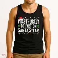 Most Likely To Fart On Santas Lap Family Matching Christmas Tank Top thumb 3