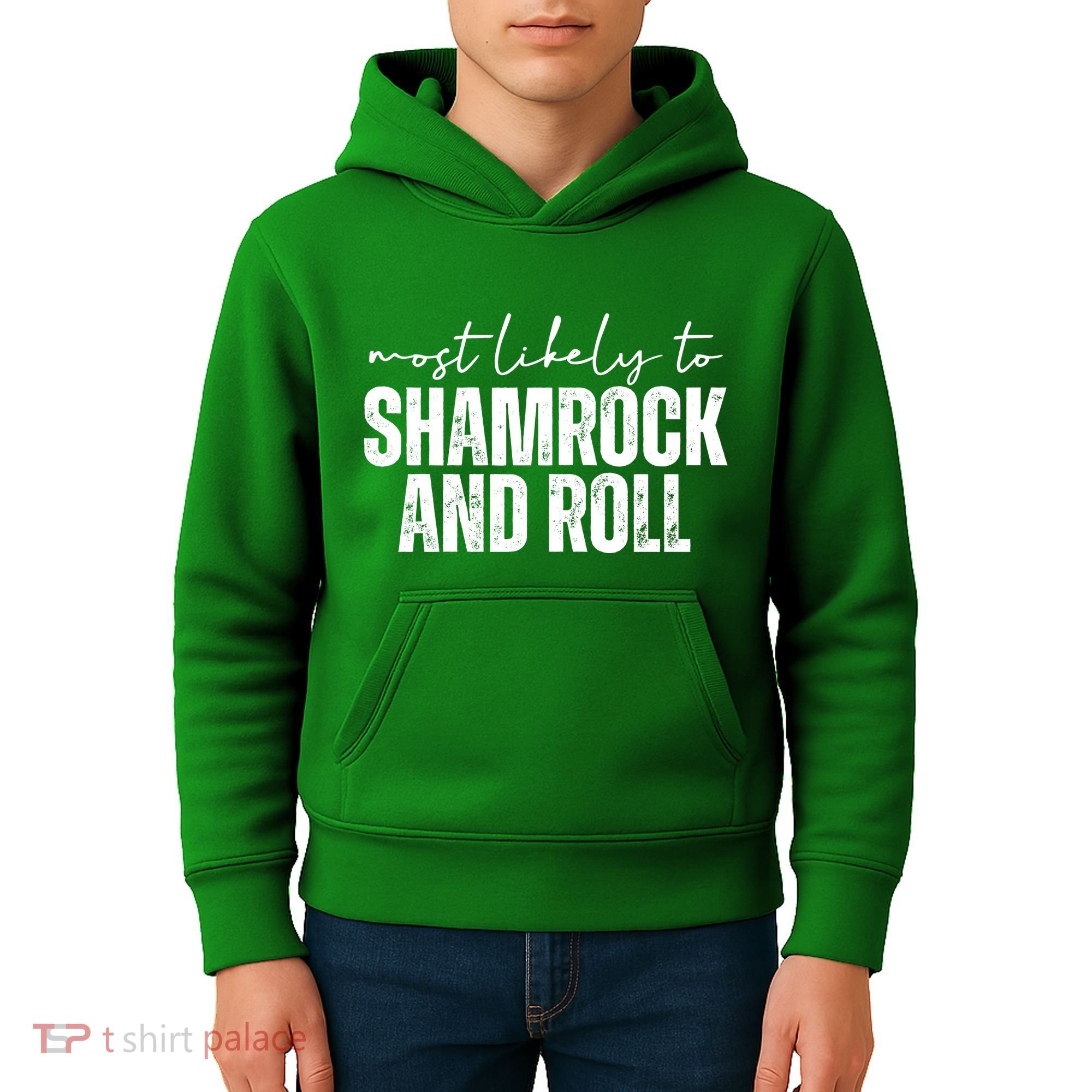 Most Likely To Shamrock And Roll St Patricks Kids Hoodie