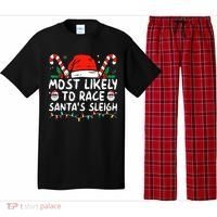 Most Likely To Race SantaS Sleigh Christmas Pajamas Pajama Set thumb 0