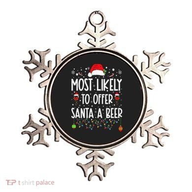 Most Likely To Offer Santa A Beer Funny Drinking Christmas Ornament