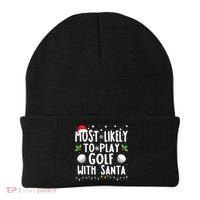 Most Likely To Play Golf With Santa Family Christmas Beanie thumb 0