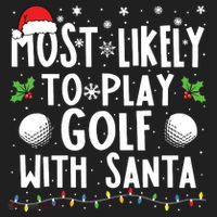 Most Likely To Play Golf With Santa Family Christmas Beanie thumb 2