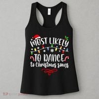 Most Likely To Dance To Christmas Songs Family Christmas Women's Tank Top thumb 3