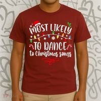 Most Likely To Dance To Christmas Songs Family Christmas T-Shirt thumb 3