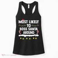 Most Likely To Boss Santa Around Matching Family Christmas Women's Tank Top thumb 0