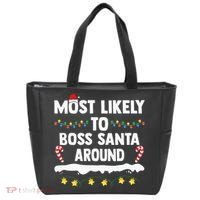Most Likely To Boss Santa Around Matching Family Christmas Tote Bag thumb 0
