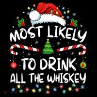 Most Likely To Drink All The Whiskey Santa Christmas Coffee Mug thumb 5