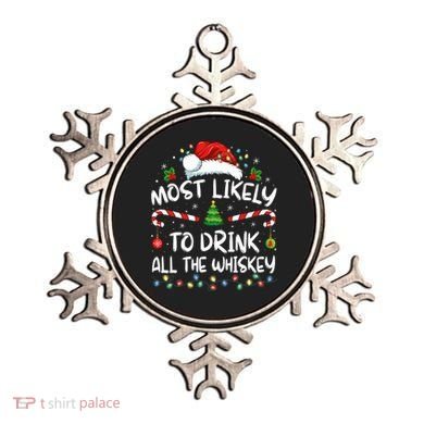 Most Likely To Drink All The Whiskey Santa Christmas Ornament