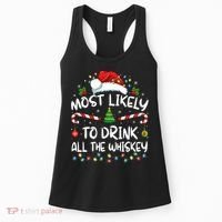 Most Likely To Drink All The Whiskey Santa Christmas Women's Tank Top thumb 0