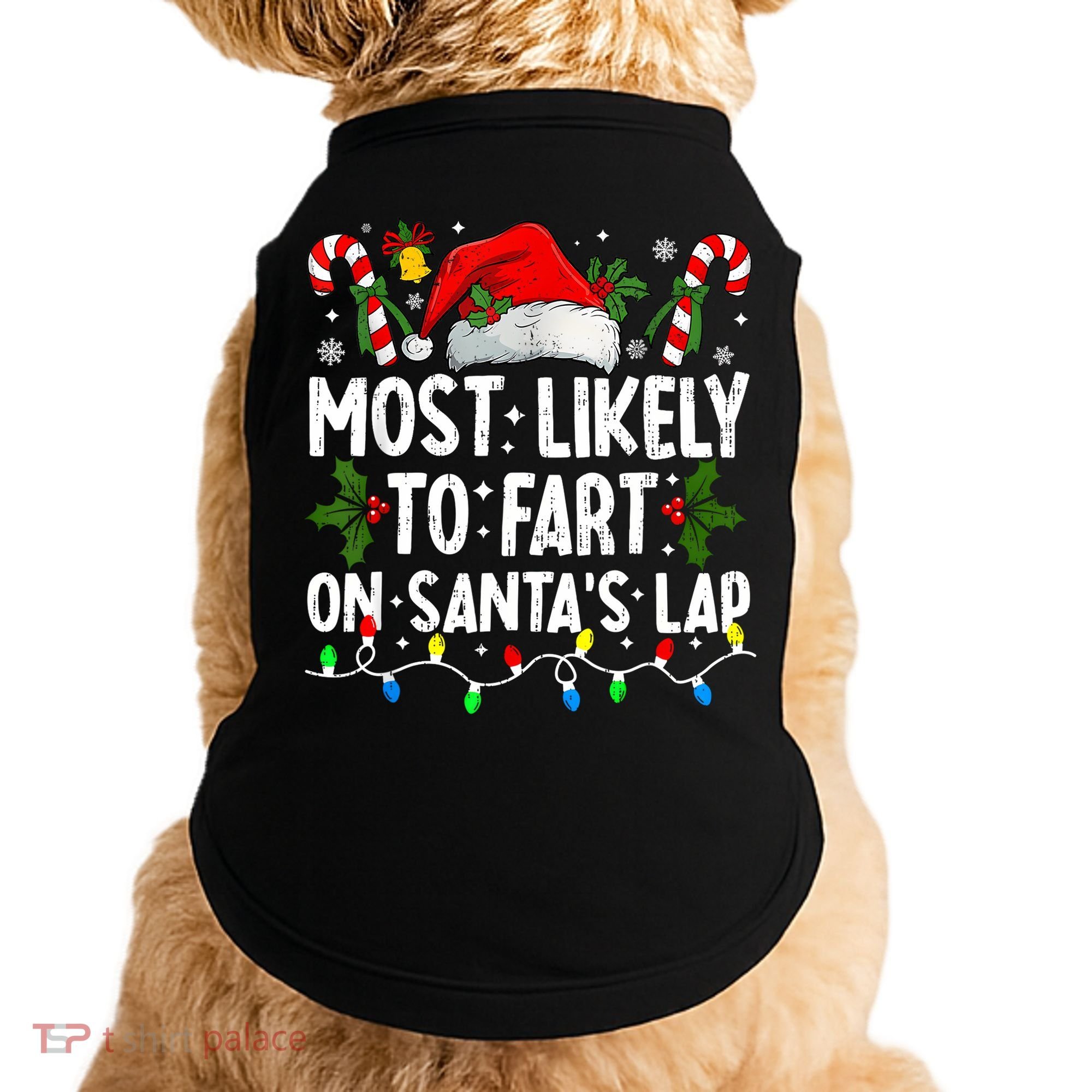 Most Likely To Fart On SantaS Lap Family Matching Christmas Doggie Tank