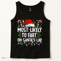 Most Likely To Fart On SantaS Lap Family Matching Christmas Tank Top thumb 2