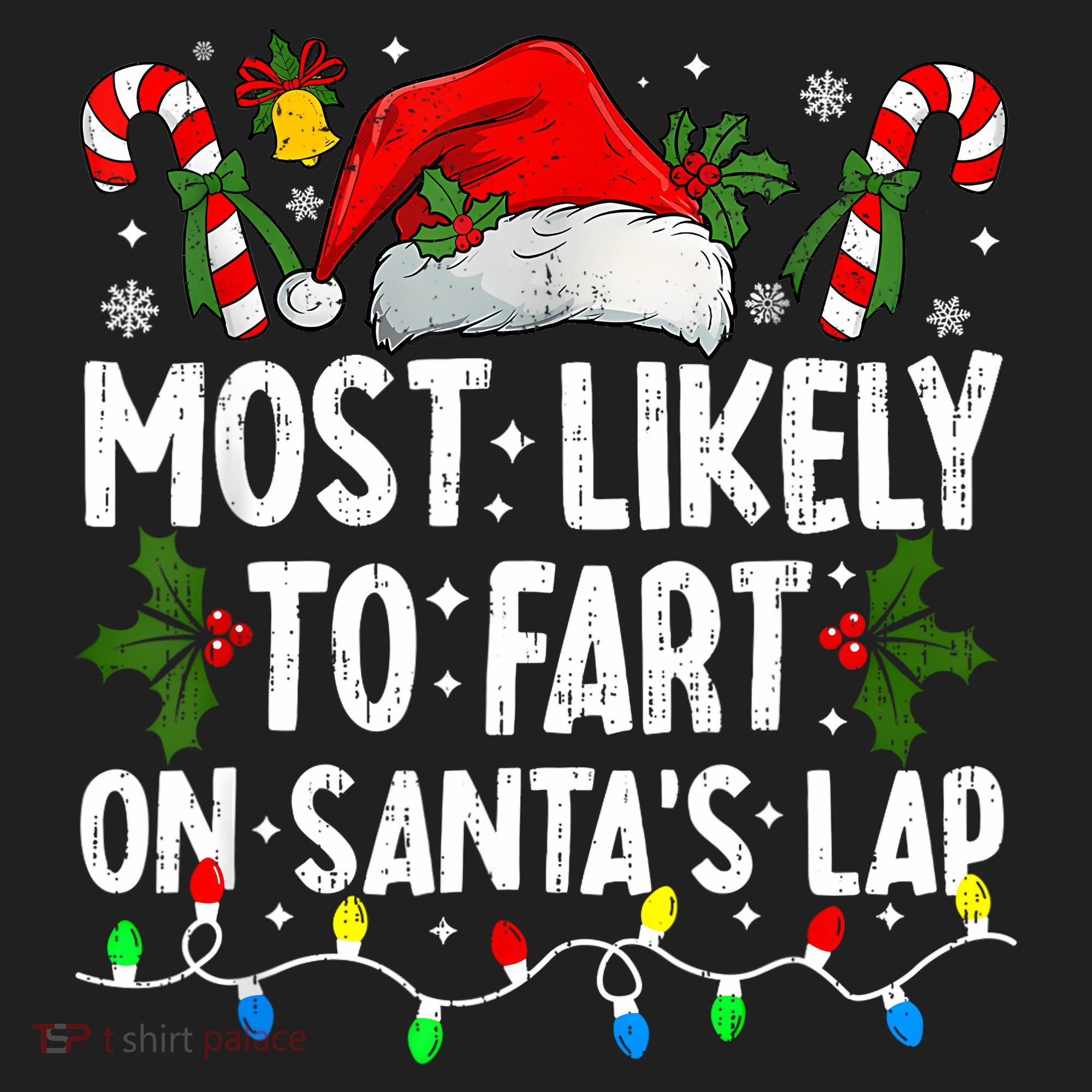 Most Likely To Fart On SantaS Lap Family Matching Christmas Golf Towel