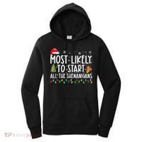 Most Likely To Start All The Shenanigans Family Xmas Holiday Women's Hoodie thumb 0