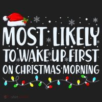 Most Likely To Wake Up First On Christmas Morning Xmas Light Hat thumb 2