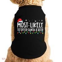 Most Likely To Offer Santa A Beer Funny Drinking Christmas Doggie Tank thumb 0