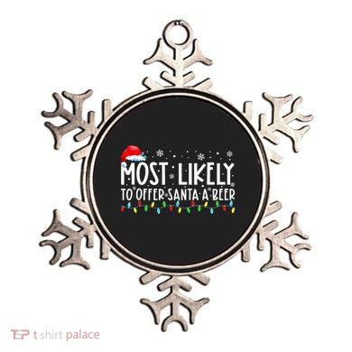 Most Likely To Offer Santa A Beer Funny Drinking Christmas Ornament