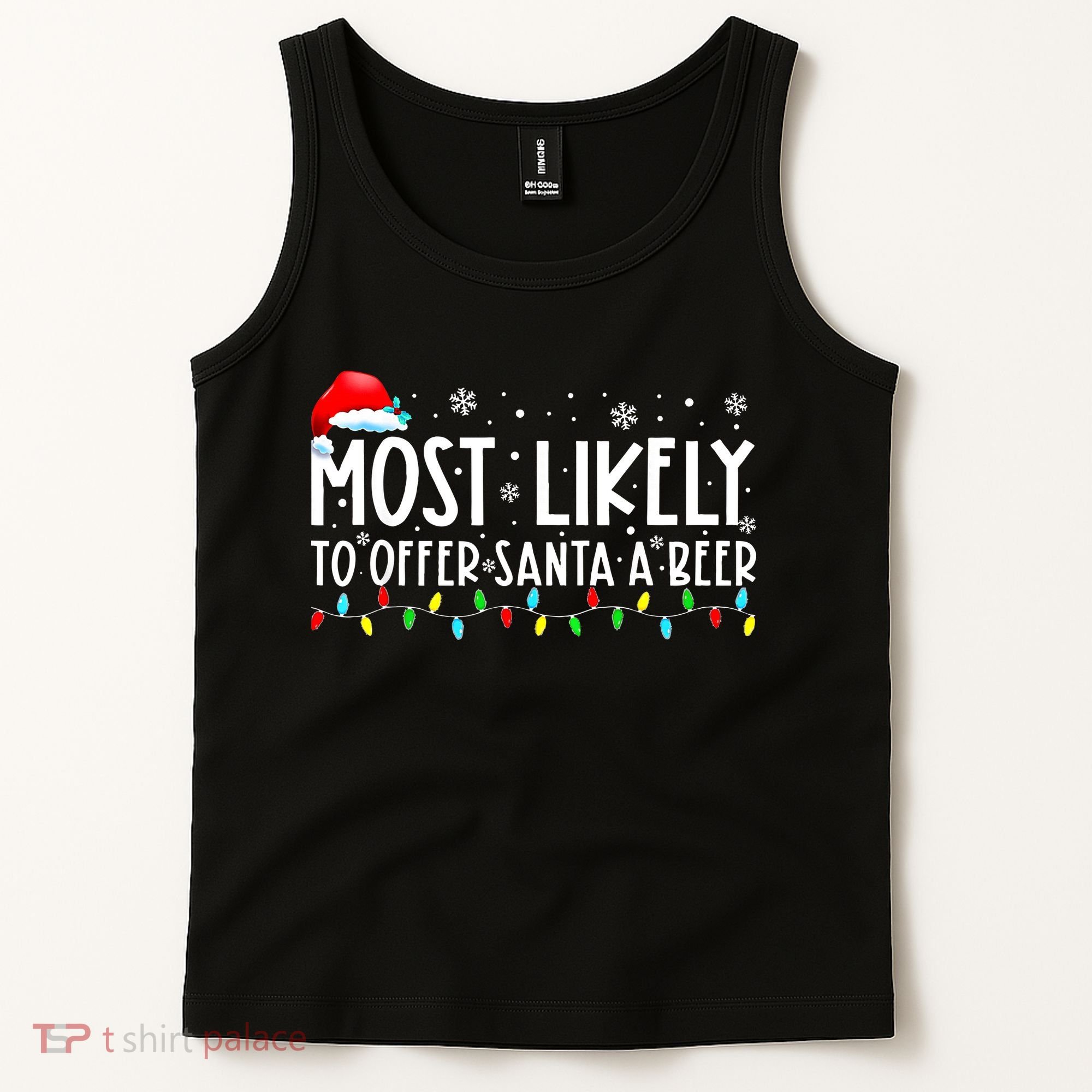 Most Likely To Offer Santa A Beer Funny Drinking Christmas Tank Top