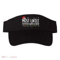 Most Likely To Offer Santa A Beer Funny Drinking Christmas Visor thumb 0