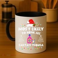 Most Likely To Drink All SantaS Tequila Matching Christmas Coffee Mug thumb 4