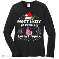 Most Likely To Drink All SantaS Tequila Matching Christmas Women's Long Sleeve Shirt thumb 0