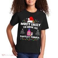 Most Likely To Drink All SantaS Tequila Matching Christmas Kids T-Shirt thumb 2