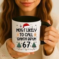 Most Likely To Call Santa Bruh 6-7 Coffee Mug thumb 3