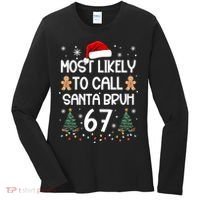 Most Likely To Call Santa Bruh 6-7 Women's Long Sleeve Shirt thumb 0