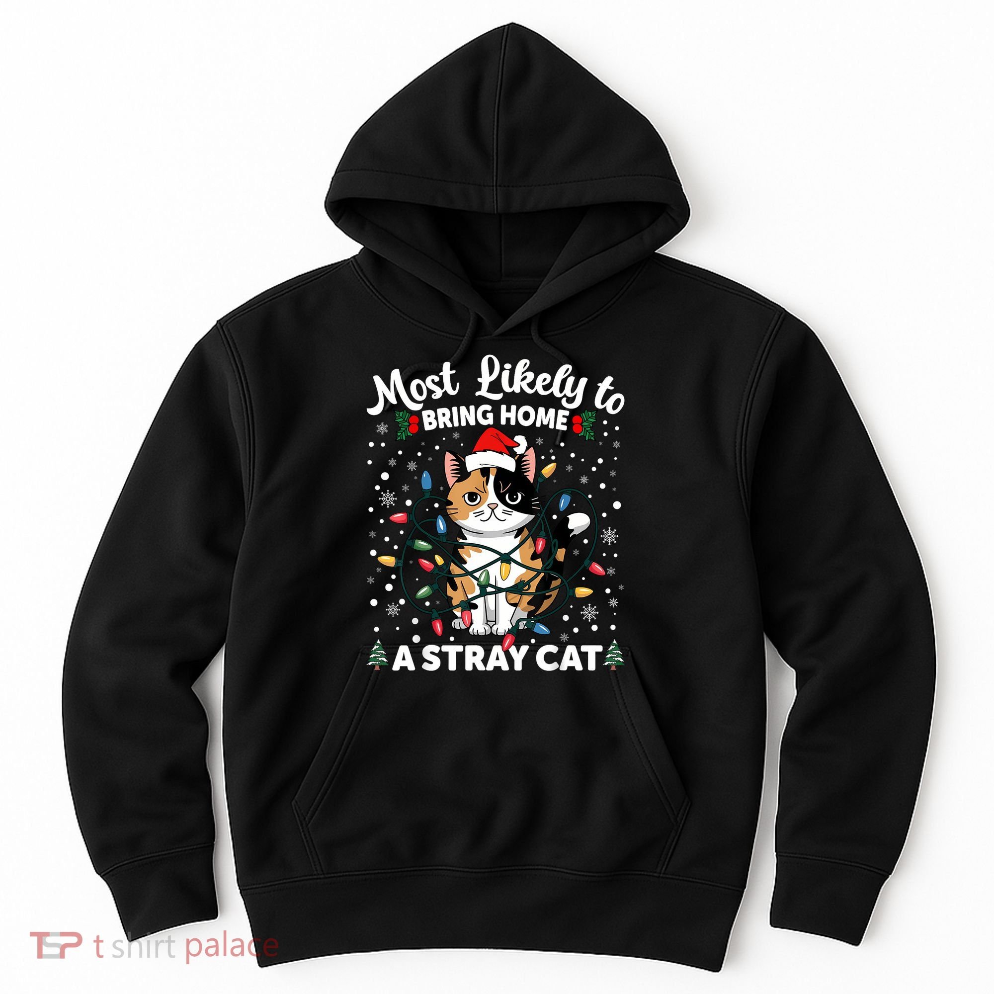 Most Likely To Bring Home A Stray Cat Matching Christmas Hoodie