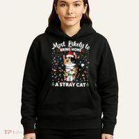 Most Likely To Bring Home A Stray Cat Matching Christmas Hoodie thumb 5