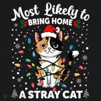 Most Likely To Bring Home A Stray Cat Matching Christmas Long Sleeve Shirt thumb 2
