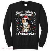Most Likely To Bring Home A Stray Cat Matching Christmas Sweatshirt thumb 0