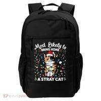 Most Likely To Bring Home A Stray Cat Matching Christmas Backpack thumb 0