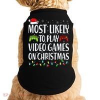 Most Likely To Play Video Games On Christmas Xmas Lights  Doggie Tank thumb 0