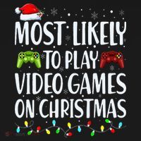 Most Likely To Play Video Games On Christmas Xmas Lights  Toddler T-Shirt thumb 4