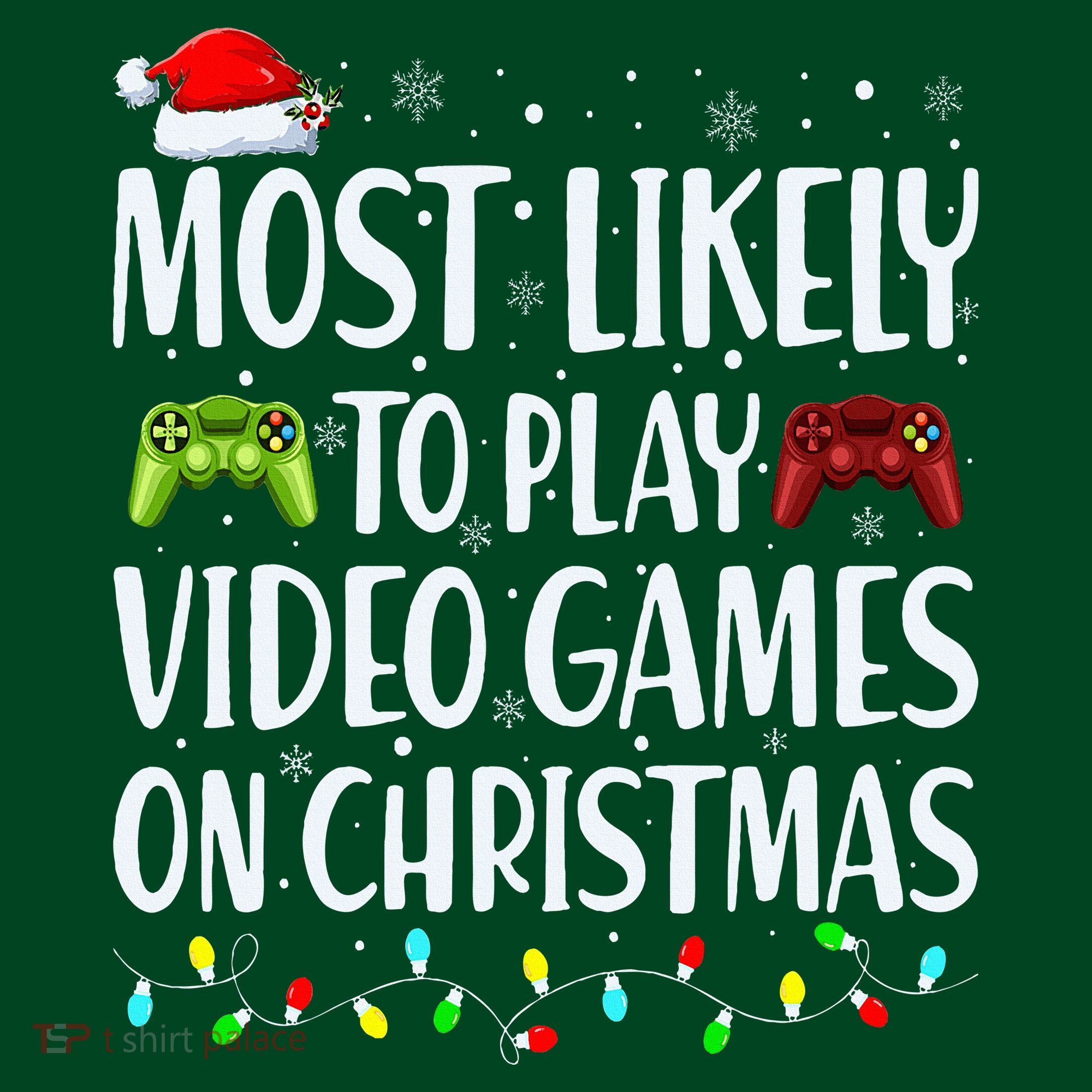 Most Likely To Play Video Games On Christmas Xmas Lights  Visor